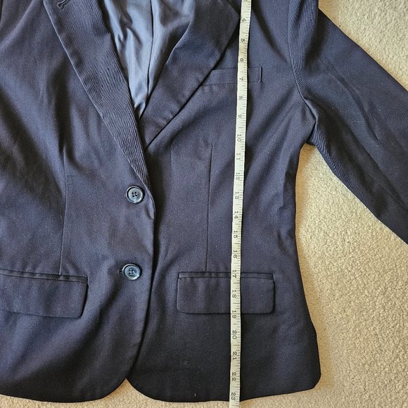 Navy Blazer with Shoulder Pads - Picture 6 of 10